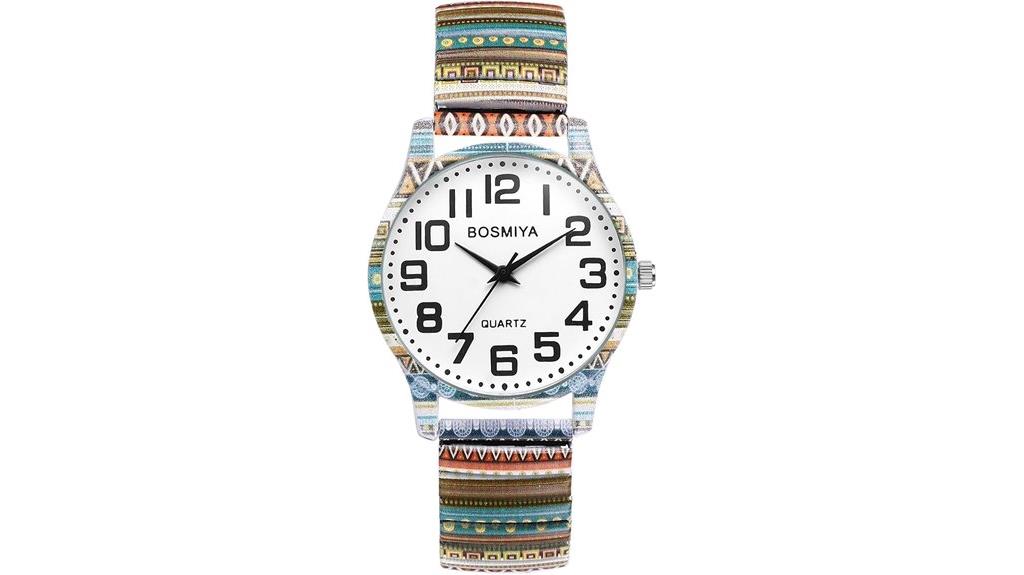 elastic wristwatch with large numbers