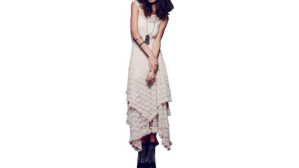 elegant backless lace dress