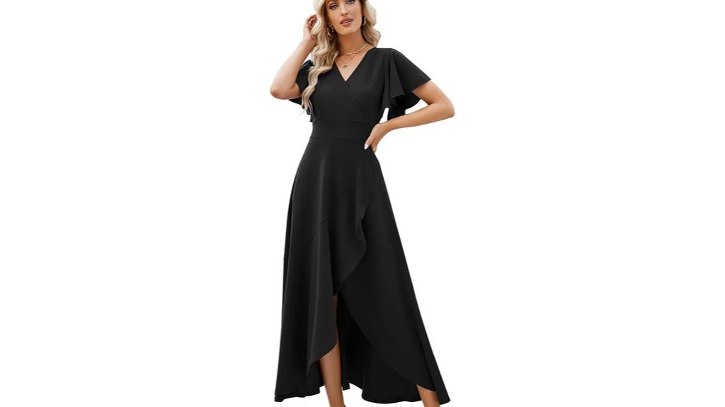 elegant black wrap gown