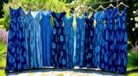 elegant blue floral maxi dresses