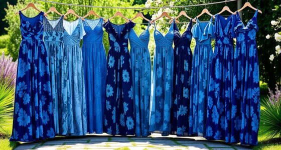 elegant blue floral maxi dresses