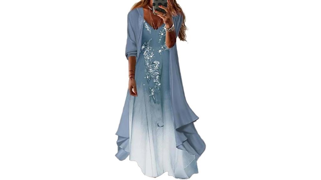 elegant chiffon maxi ensemble