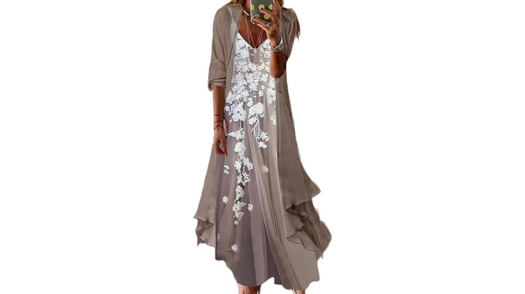 elegant chiffon maxi ensemble