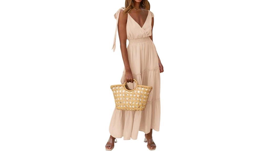 elegant cross neck maxi dress