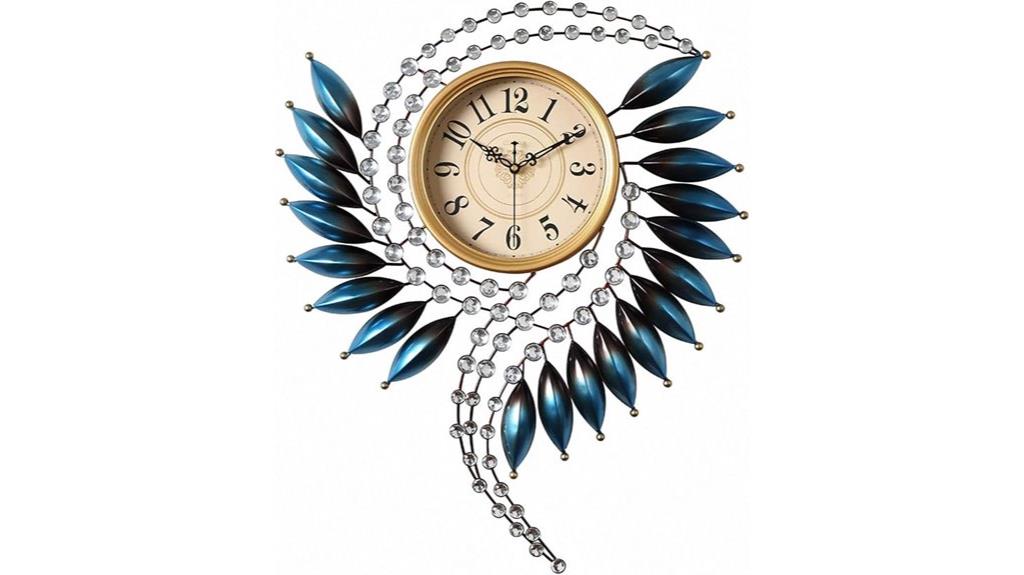 elegant crystal wall clock