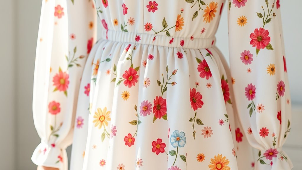 elegant floral long sleeve dresses