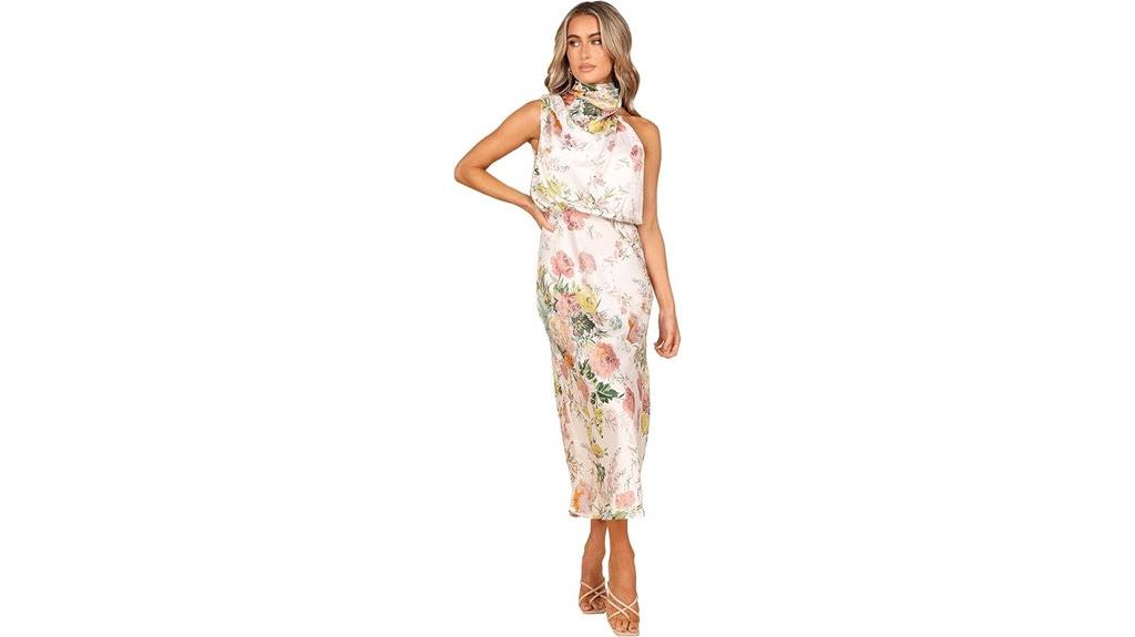 elegant halter midi dress