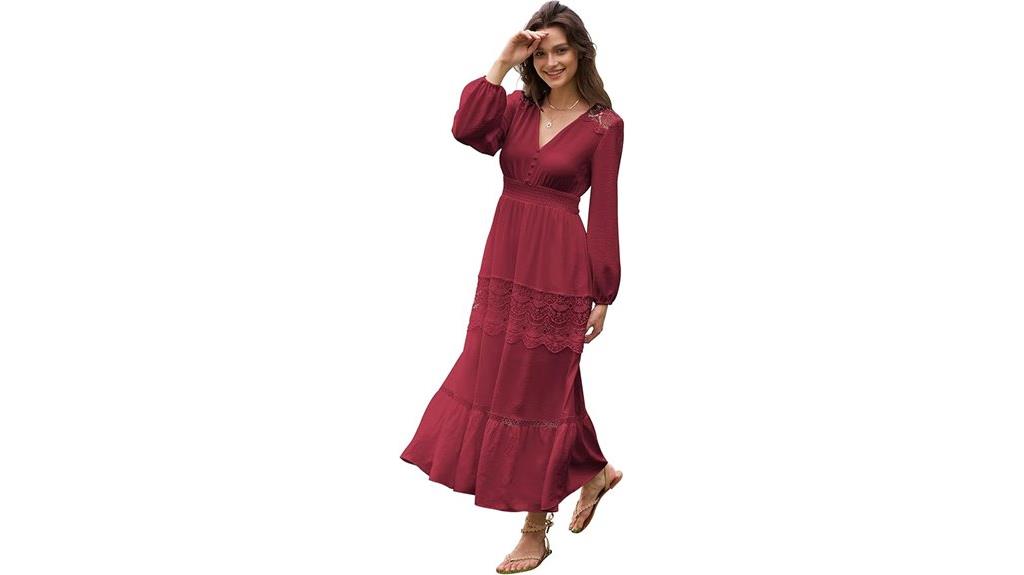 elegant lace maxi dress