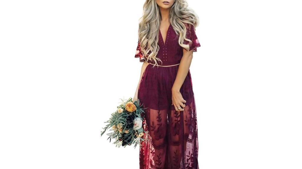 elegant lace v neck dress