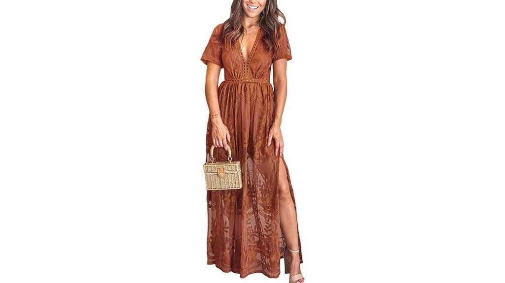 elegant lace v neck dress