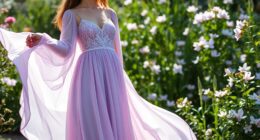 elegant lilac sleeve dresses