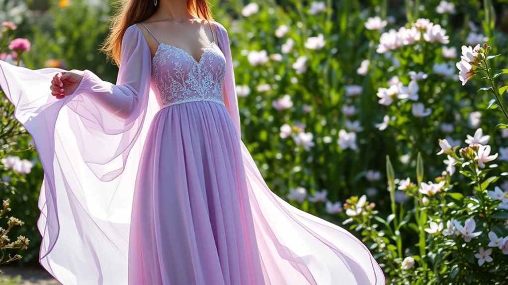 elegant lilac sleeve dresses