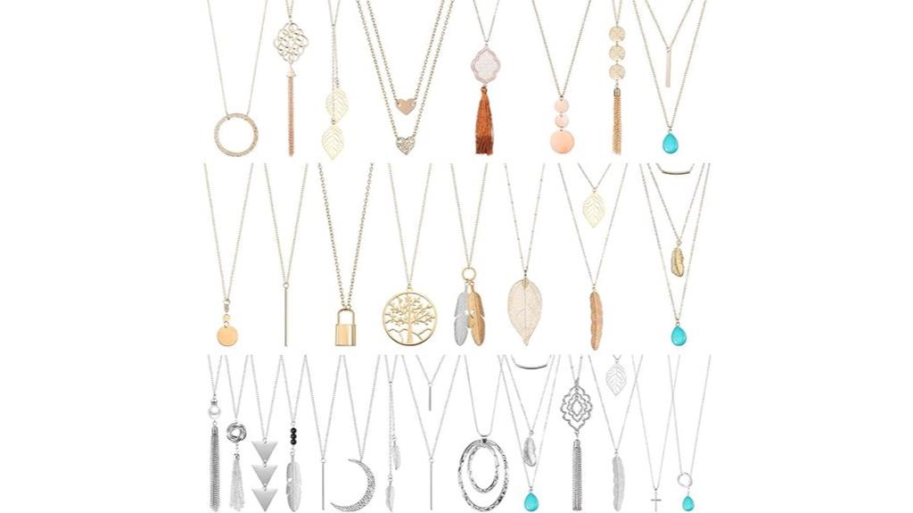 elegant long necklace set