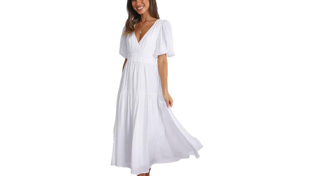 elegant puff sleeve maxi