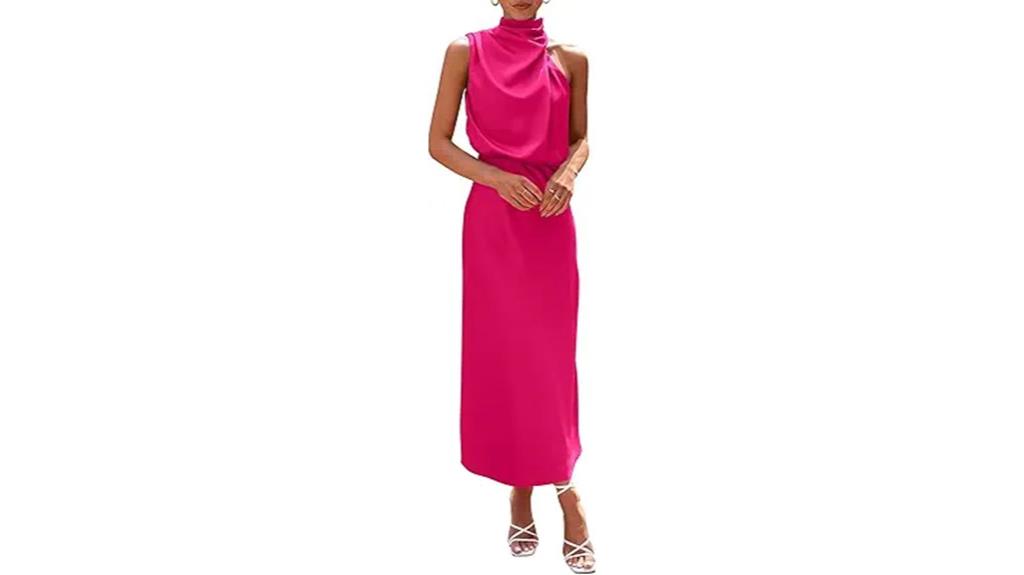 elegant satin maxi dress