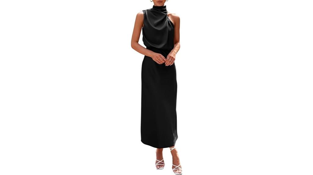 elegant satin maxi dress