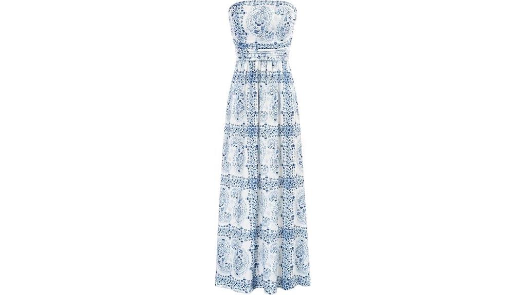 elegant strapless maxi dress