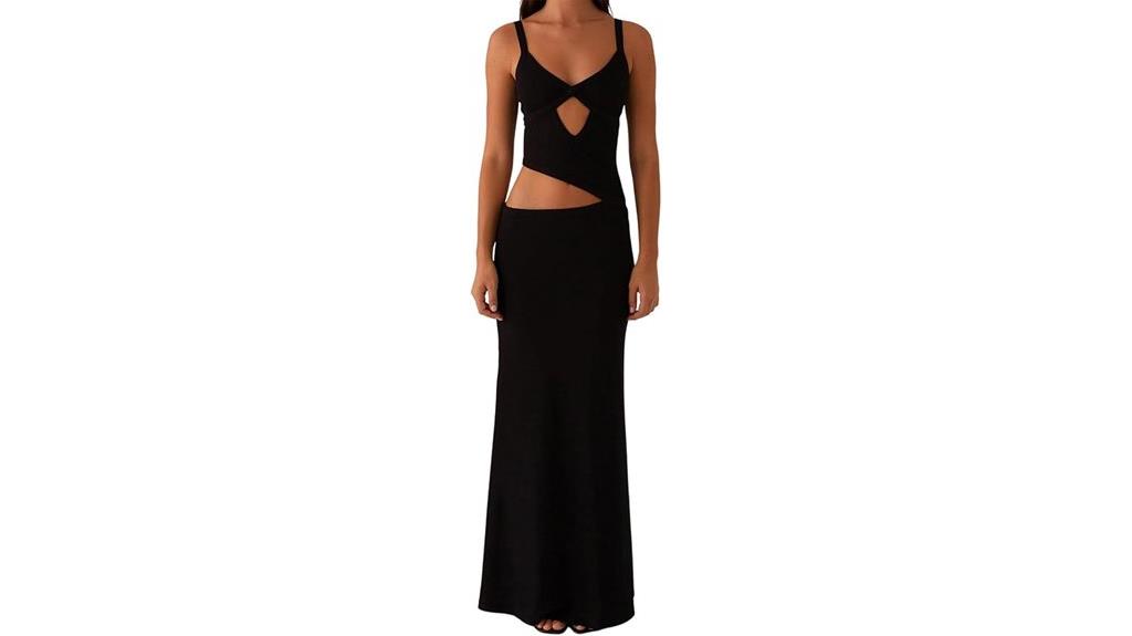 elegant strappy maxi dress
