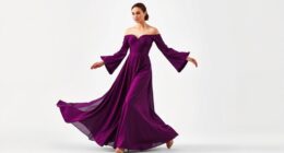 elegant trumpet sleeve maxi dresses