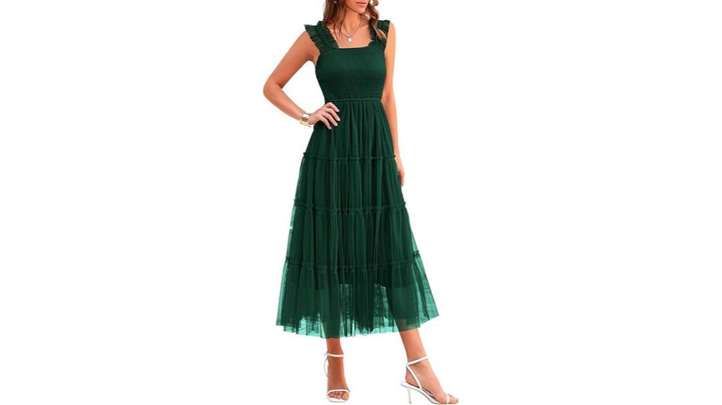 elegant tulle midi dress