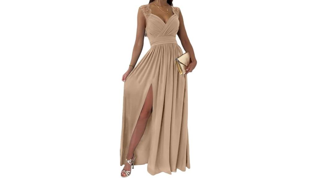 elegant v neck maxi dress