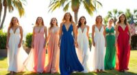 elegant v neck maxi dresses