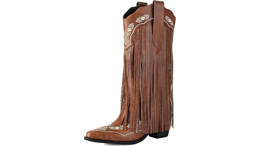 embroidered fringe cowboy boots
