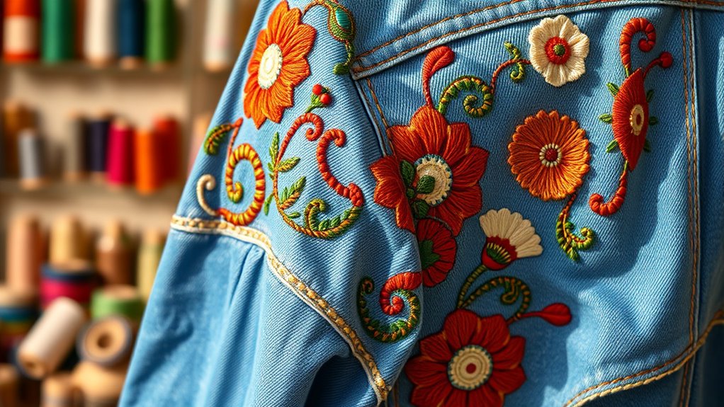 enhance garments with hand stitched embroidery