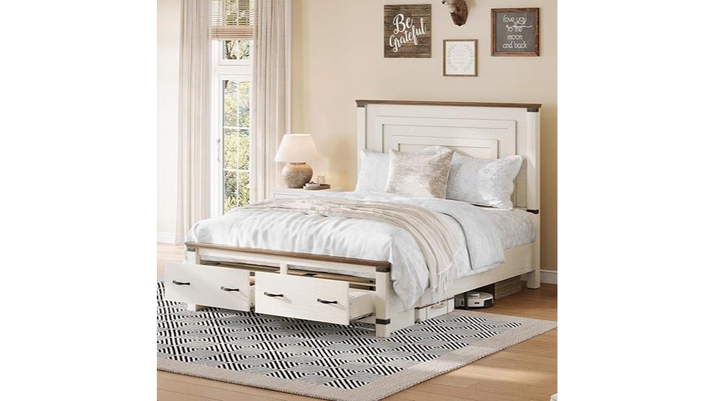farmhouse bed with storage