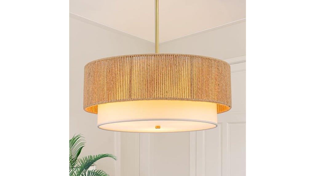 farmhouse rattan dining chandeliers