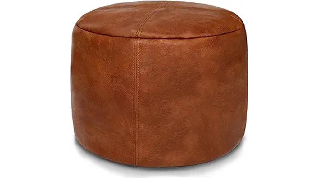 faux leather footstool ottoman
