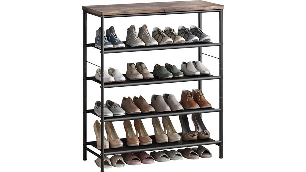 five tier metal shoe rack