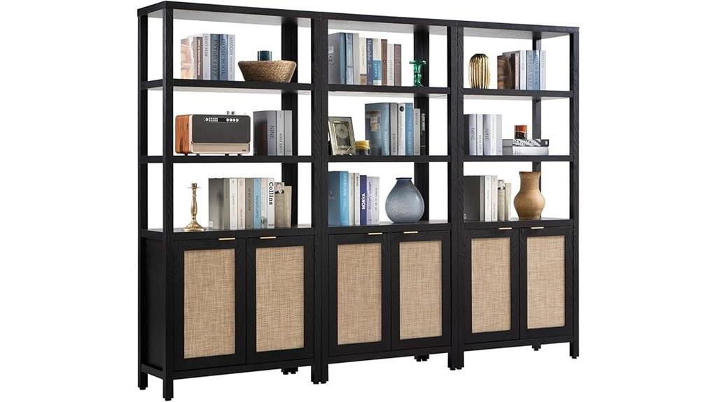 five tier rattan bookcase