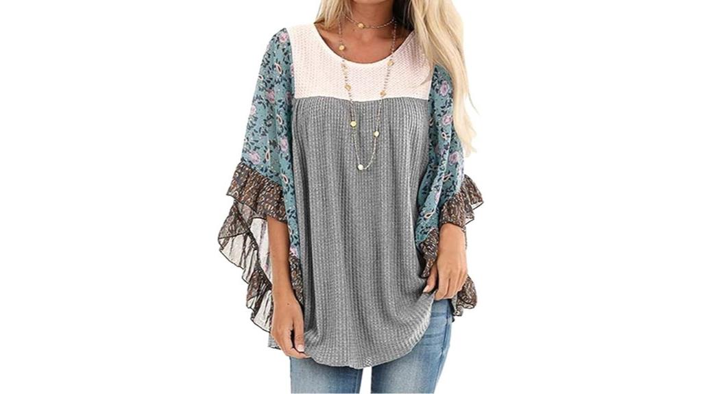floral 3 4 sleeve shirt