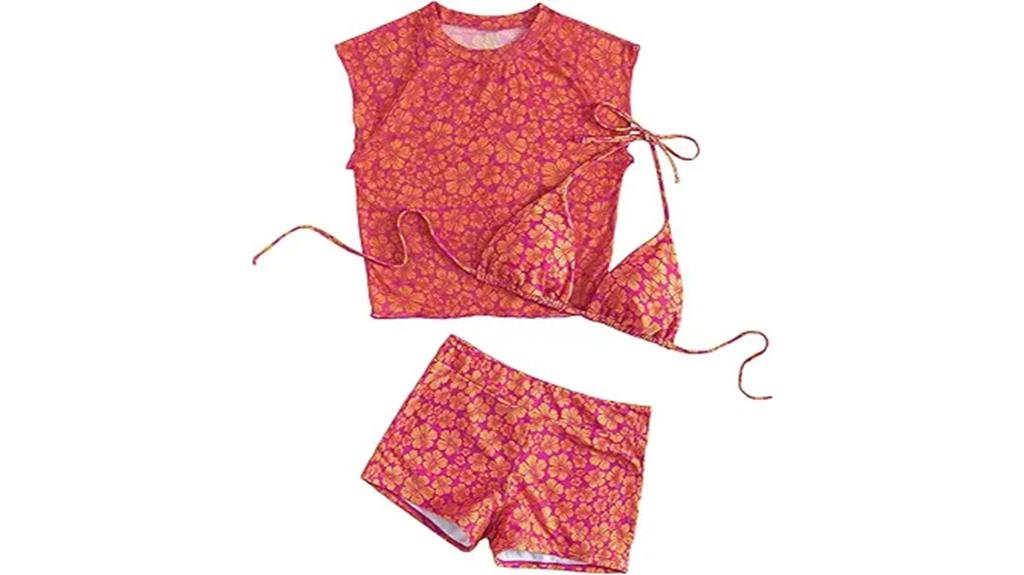 floral bikini cover up set