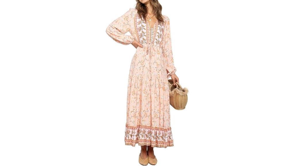 floral boho midi dress
