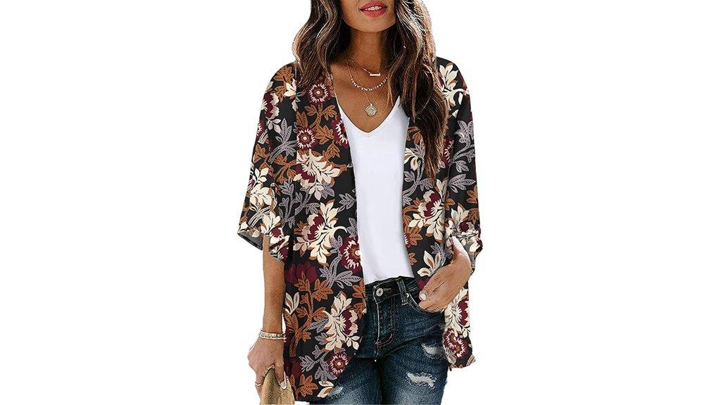 floral chiffon kimono