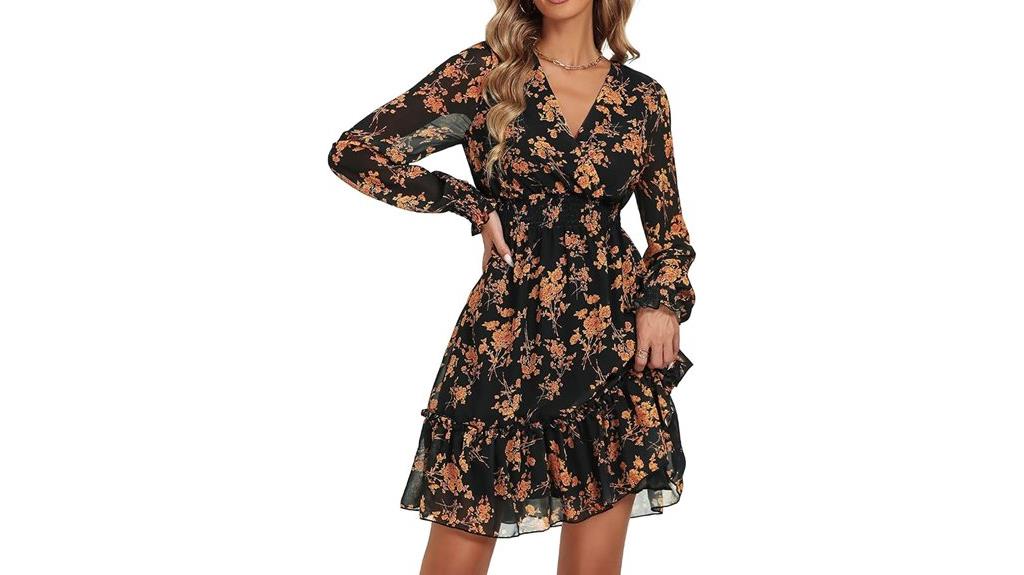 floral chiffon mini dress