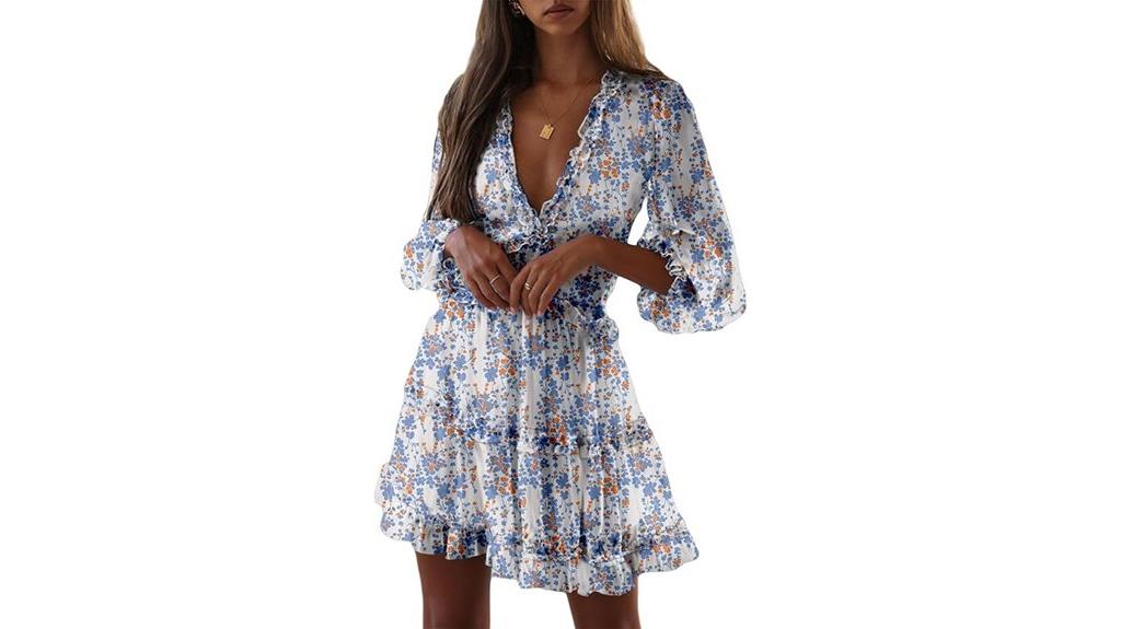 floral deep v dress