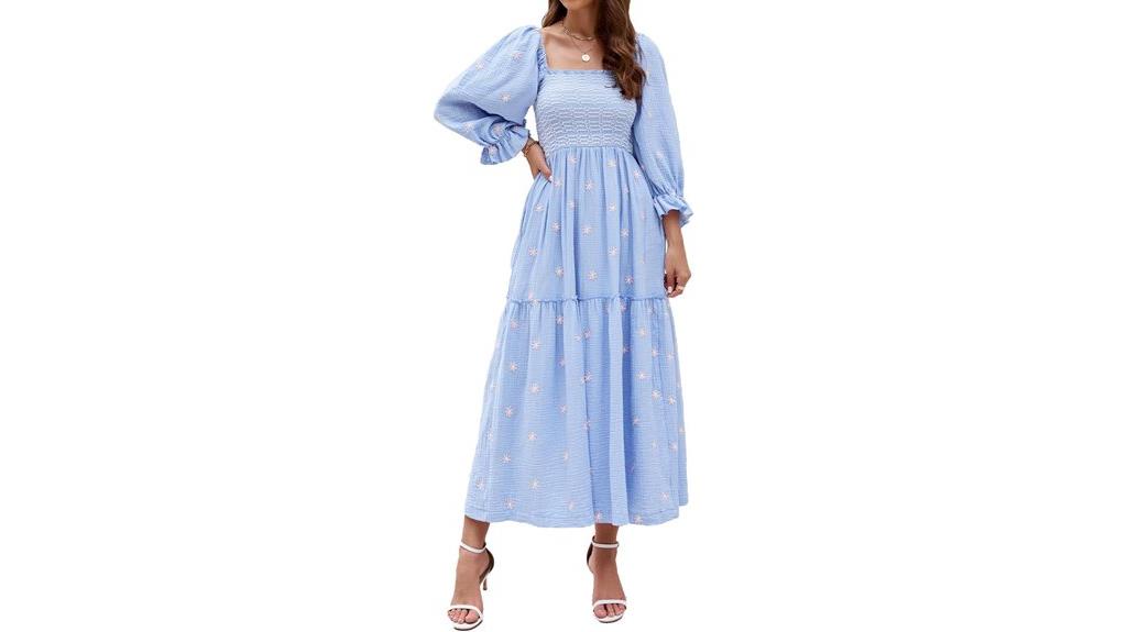 floral embroidered maxi dress