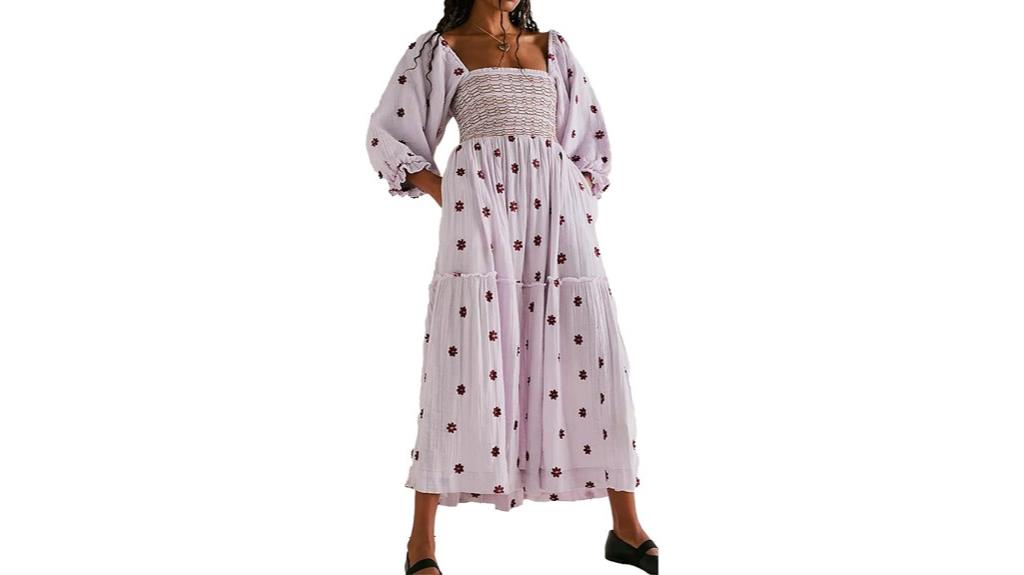 floral embroidered maxi dress