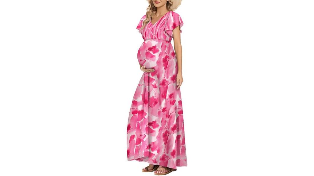 floral flutter sleeve dress