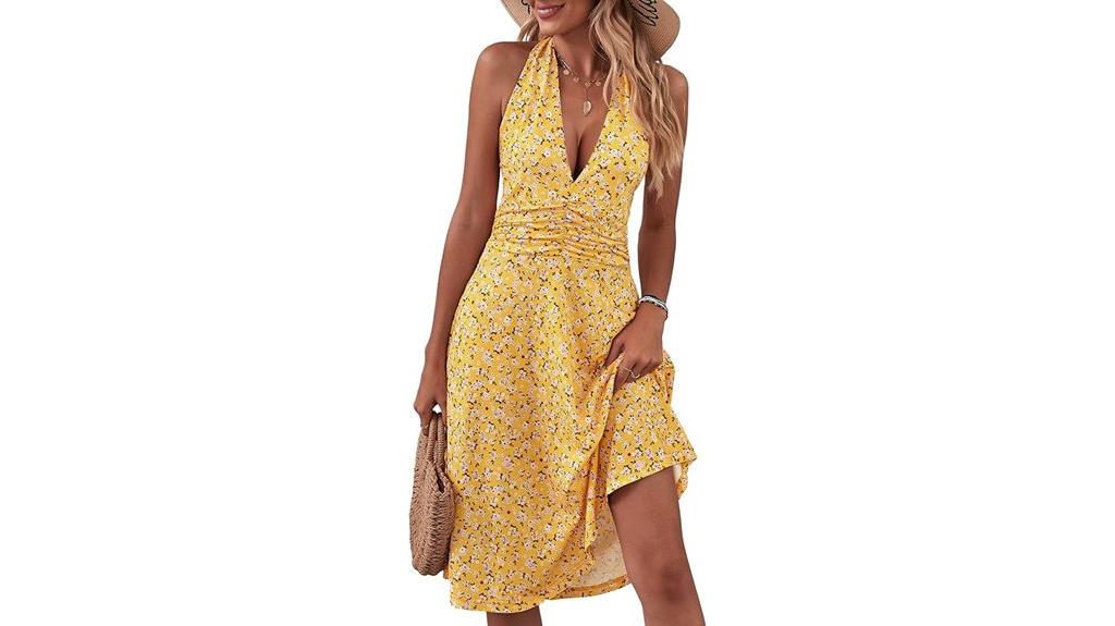 floral halter summer dress