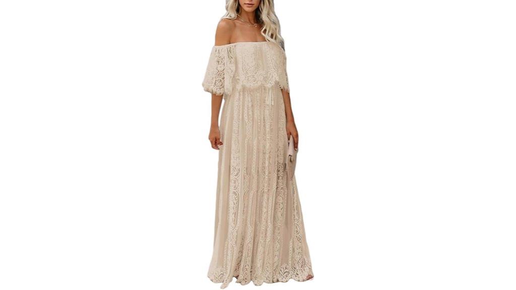 floral lace off shoulder dress
