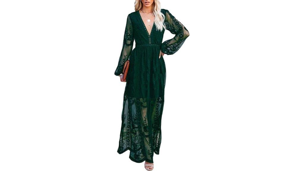 floral lace v neck maxi