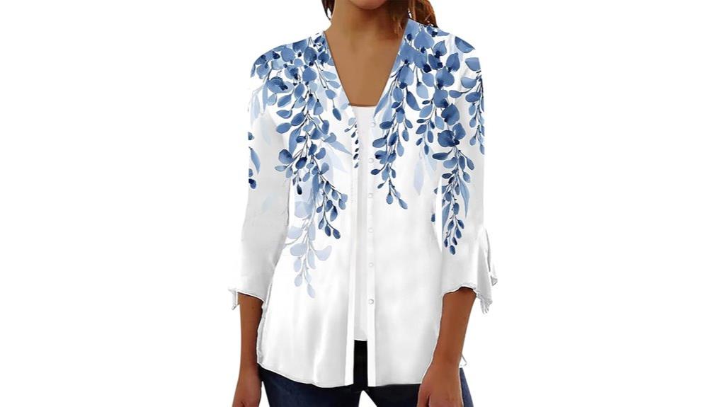 floral lightweight open cardigan