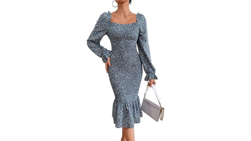 floral long sleeve dress