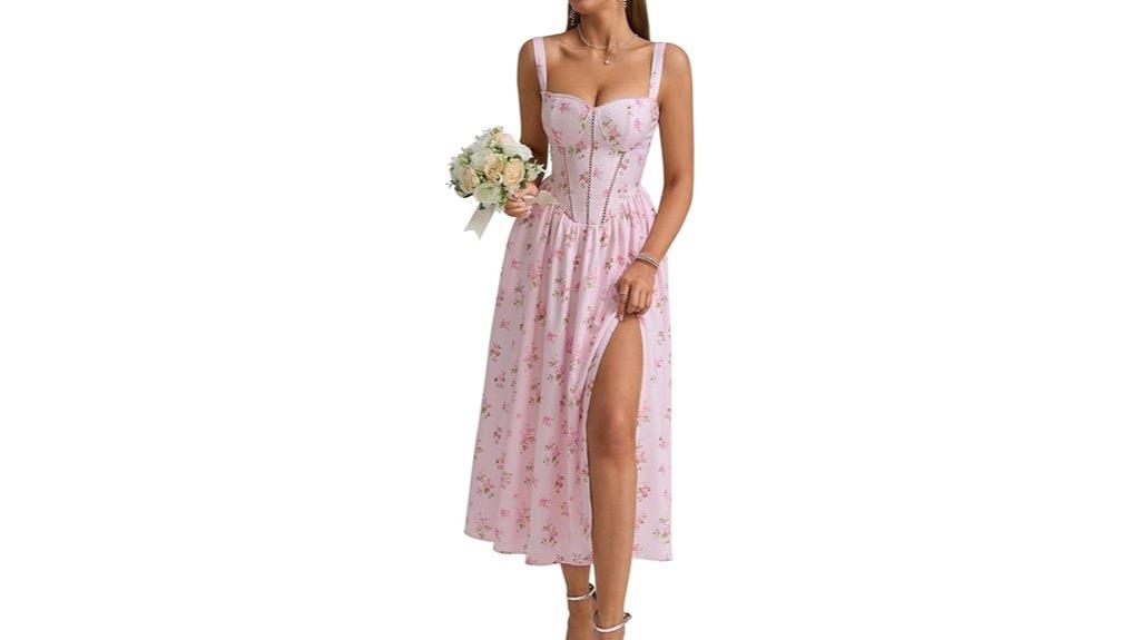 floral midi corset dress