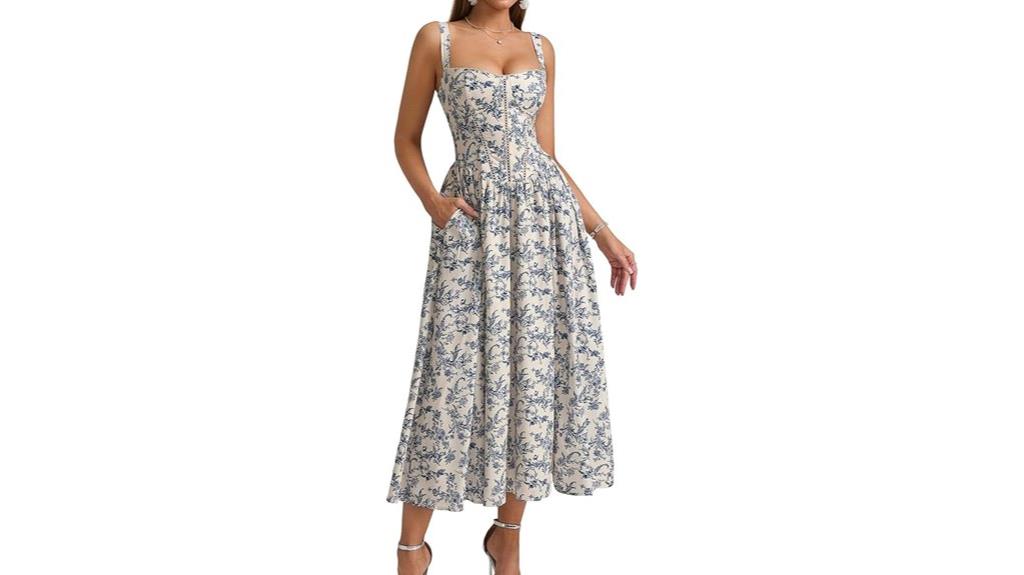 floral midi corset dress