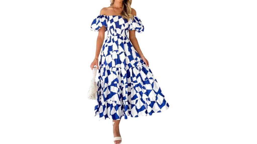 floral off shoulder maxi